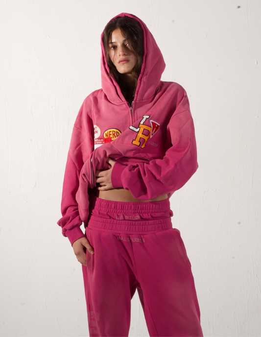 “HELLO” PINK DOUBLE SWEATPANTS