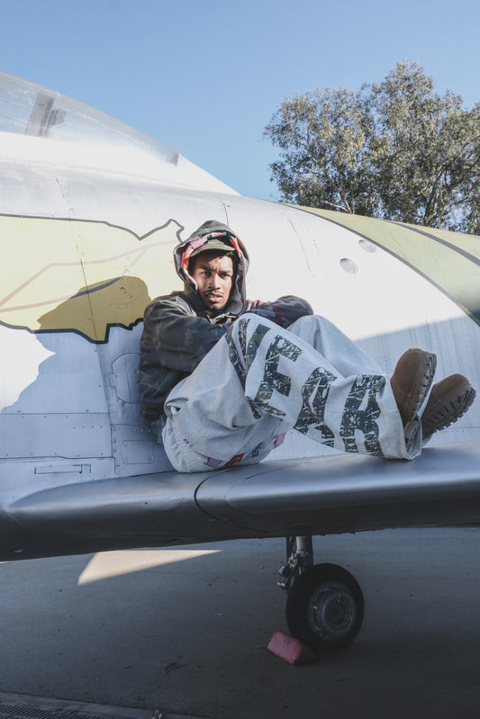 “CAMO-WEAR” TAGGED DOUBLE-LAYER SWEATPANTS