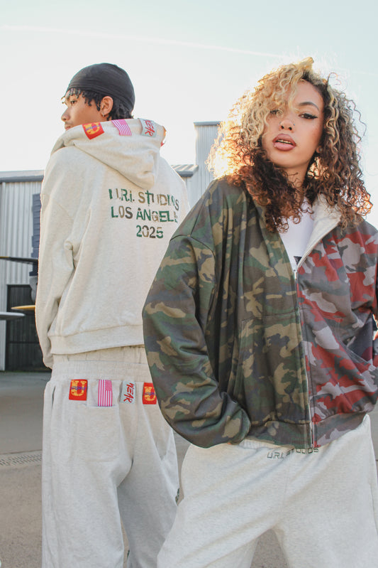 “2-TONE CAMO” REVERSIBLE DOUBLE HOOD ZIP UP