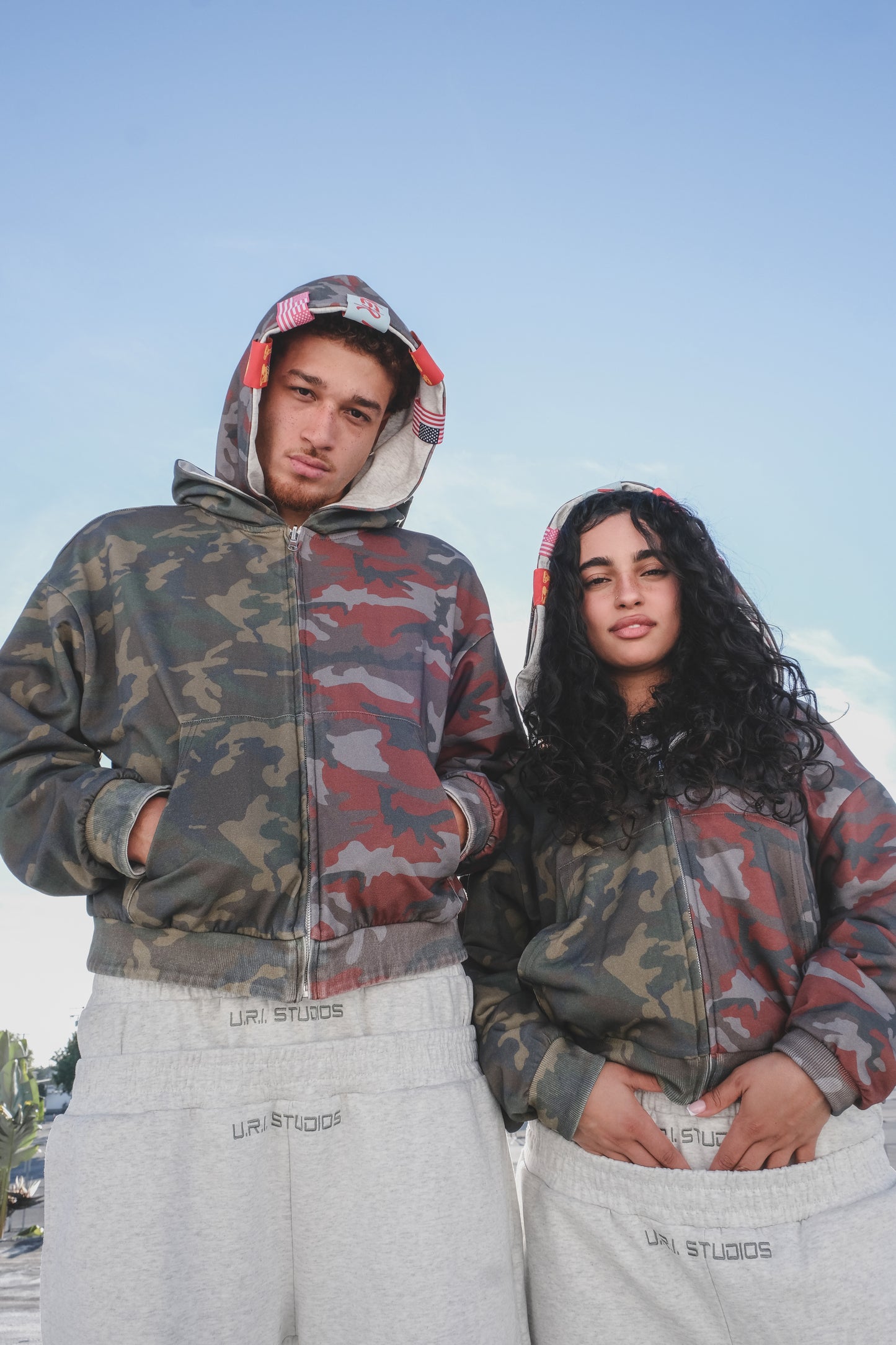 “2-TONE CAMO” REVERSIBLE DOUBLE HOOD ZIP UP